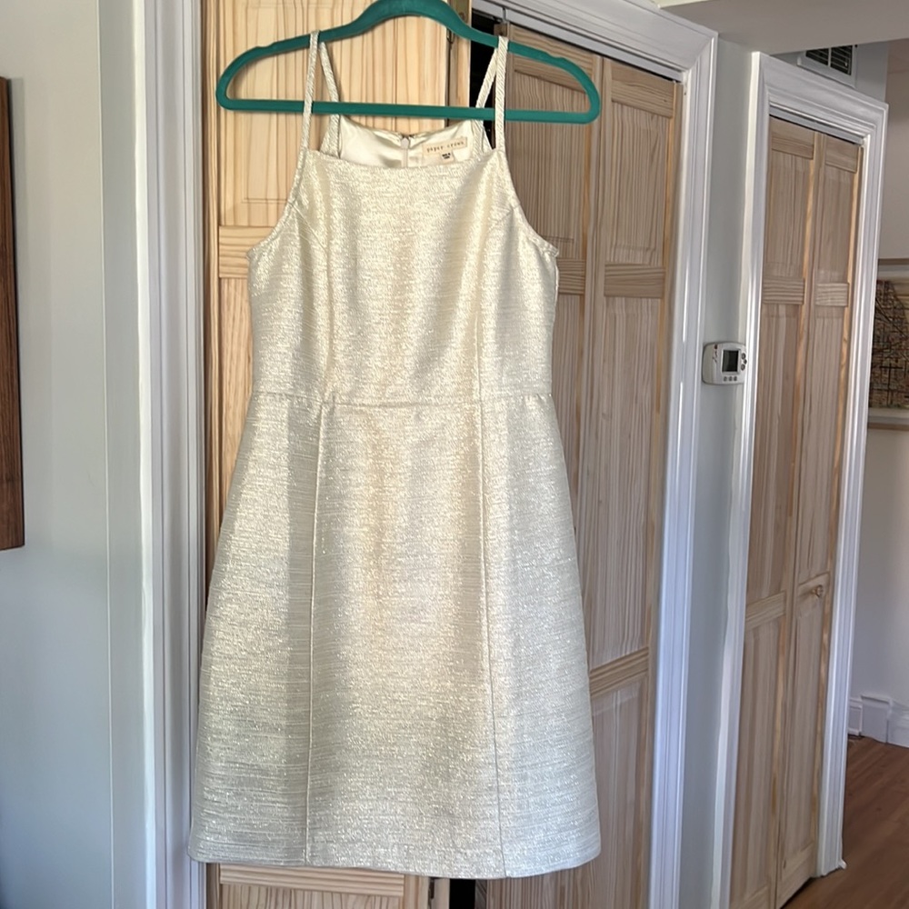 Paper Crown Dress Anthropologie White Gold - Picture 6 of 6